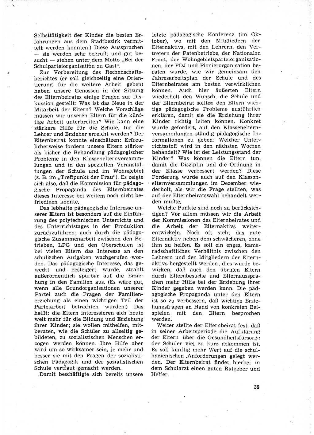 Neuer Weg (NW), Organ des Zentralkomitees (ZK) der SED (Sozialistische Einheitspartei Deutschlands) für Fragen des Parteilebens, 16. Jahrgang [Deutsche Demokratische Republik (DDR)] 1961, Seite 39 (NW ZK SED DDR 1961, S. 39)