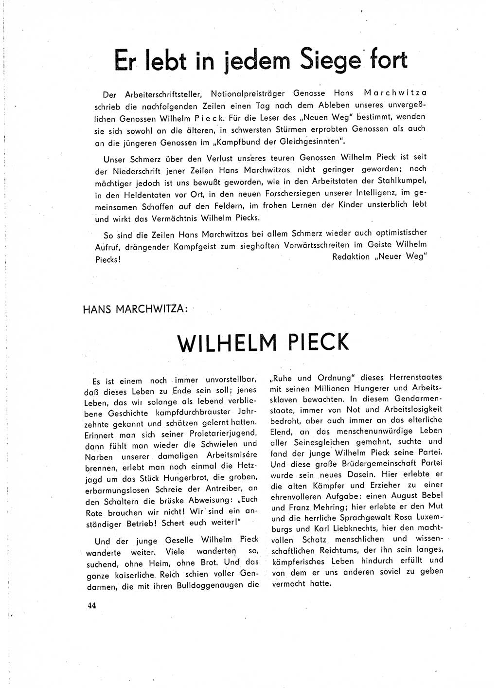 Neuer Weg (NW), Organ des Zentralkomitees (ZK) der SED (Sozialistische Einheitspartei Deutschlands) für Fragen des Parteilebens, 16. Jahrgang [Deutsche Demokratische Republik (DDR)] 1961, Seite 44 (NW ZK SED DDR 1961, S. 44)