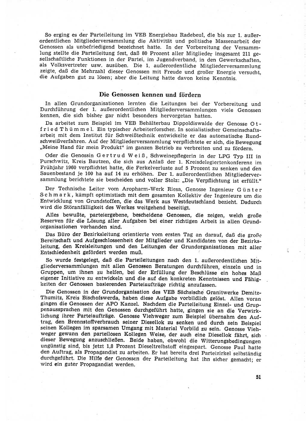 Neuer Weg (NW), Organ des Zentralkomitees (ZK) der SED (Sozialistische Einheitspartei Deutschlands) für Fragen des Parteilebens, 16. Jahrgang [Deutsche Demokratische Republik (DDR)] 1961, Seite 51 (NW ZK SED DDR 1961, S. 51)