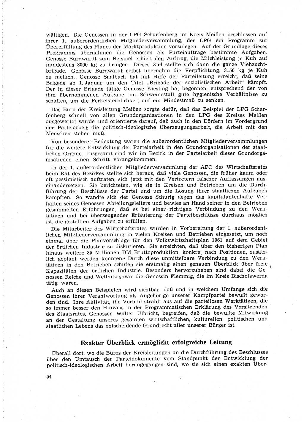 Neuer Weg (NW), Organ des Zentralkomitees (ZK) der SED (Sozialistische Einheitspartei Deutschlands) für Fragen des Parteilebens, 16. Jahrgang [Deutsche Demokratische Republik (DDR)] 1961, Seite 54 (NW ZK SED DDR 1961, S. 54)