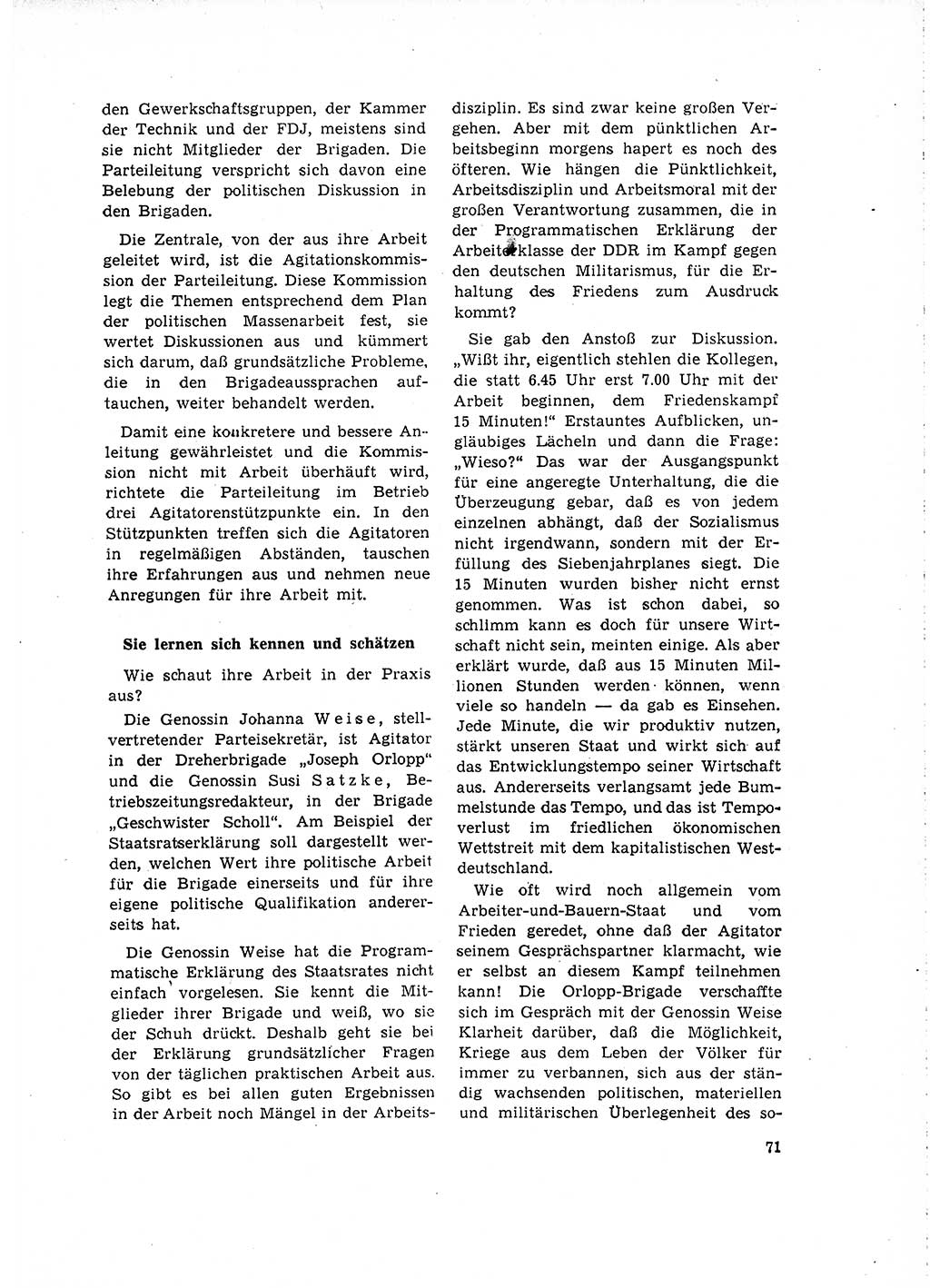 Neuer Weg (NW), Organ des Zentralkomitees (ZK) der SED (Sozialistische Einheitspartei Deutschlands) für Fragen des Parteilebens, 16. Jahrgang [Deutsche Demokratische Republik (DDR)] 1961, Seite 71 (NW ZK SED DDR 1961, S. 71)