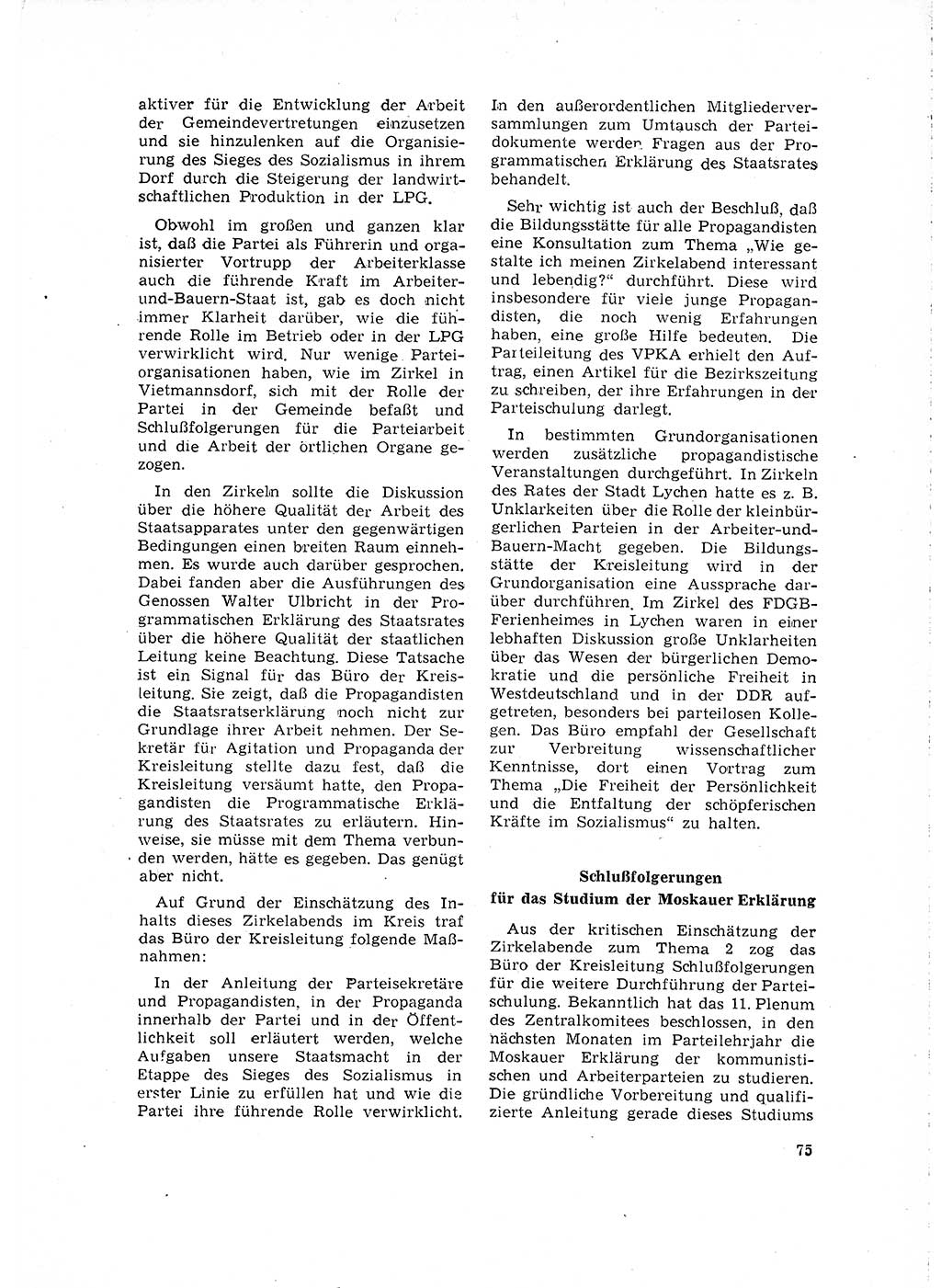 Neuer Weg (NW), Organ des Zentralkomitees (ZK) der SED (Sozialistische Einheitspartei Deutschlands) für Fragen des Parteilebens, 16. Jahrgang [Deutsche Demokratische Republik (DDR)] 1961, Seite 75 (NW ZK SED DDR 1961, S. 75)