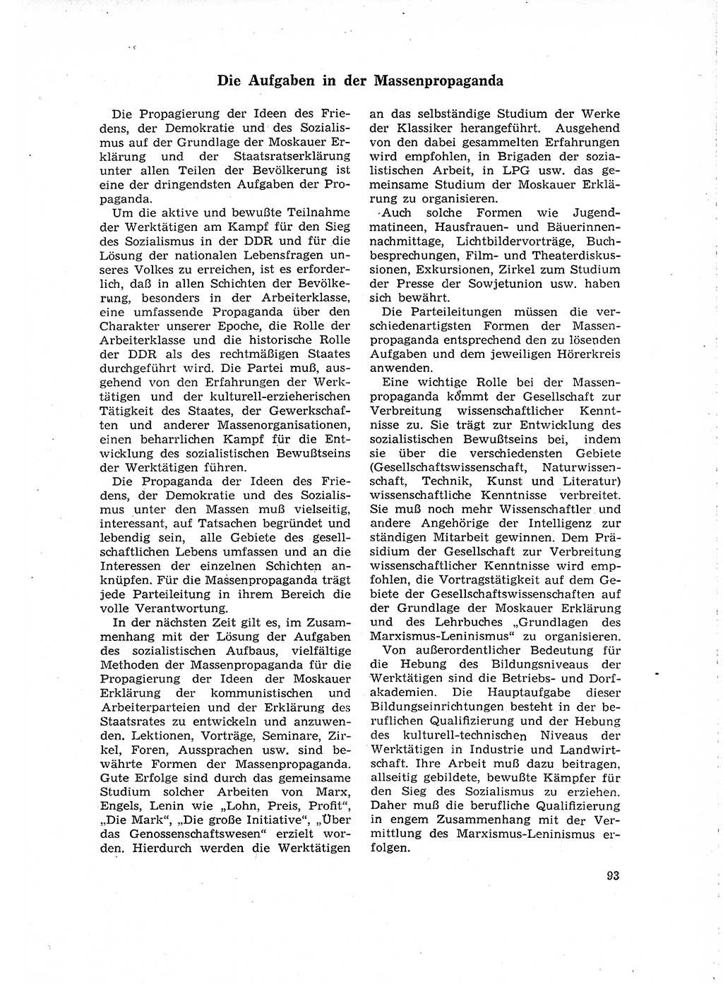 Neuer Weg (NW), Organ des Zentralkomitees (ZK) der SED (Sozialistische Einheitspartei Deutschlands) für Fragen des Parteilebens, 16. Jahrgang [Deutsche Demokratische Republik (DDR)] 1961, Seite 93 (NW ZK SED DDR 1961, S. 93)