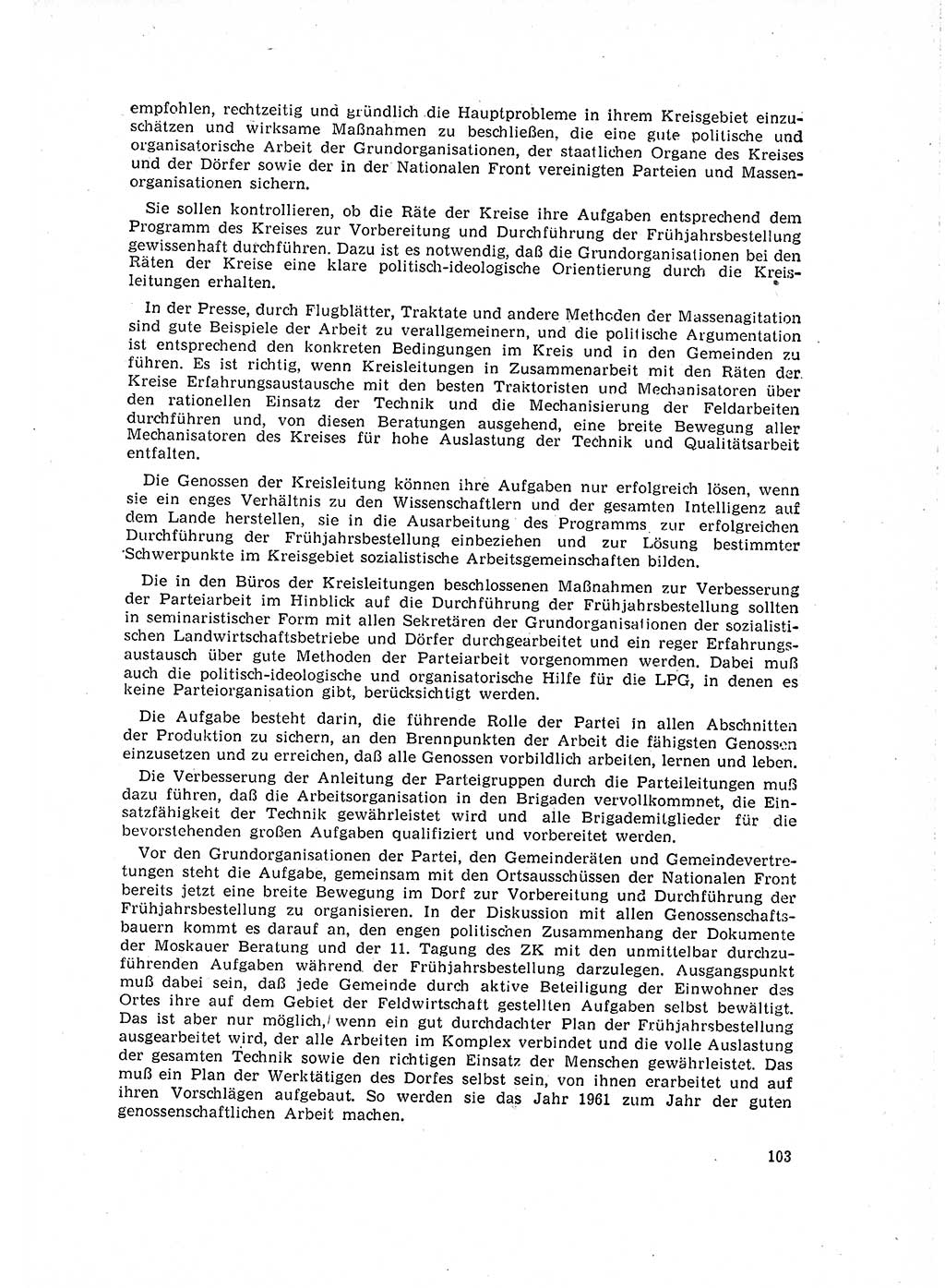 Neuer Weg (NW), Organ des Zentralkomitees (ZK) der SED (Sozialistische Einheitspartei Deutschlands) für Fragen des Parteilebens, 16. Jahrgang [Deutsche Demokratische Republik (DDR)] 1961, Seite 103 (NW ZK SED DDR 1961, S. 103)