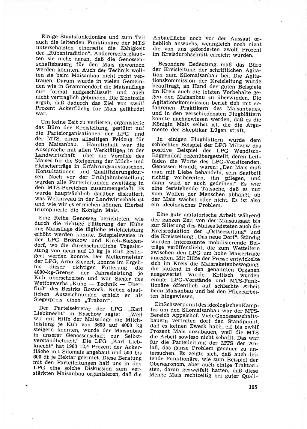 Neuer Weg (NW), Organ des Zentralkomitees (ZK) der SED (Sozialistische Einheitspartei Deutschlands) für Fragen des Parteilebens, 16. Jahrgang [Deutsche Demokratische Republik (DDR)] 1961, Seite 105 (NW ZK SED DDR 1961, S. 105)