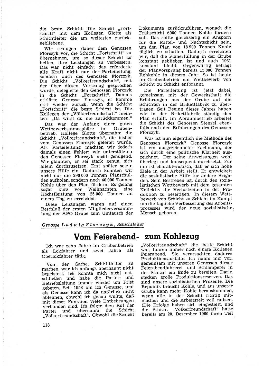 Neuer Weg (NW), Organ des Zentralkomitees (ZK) der SED (Sozialistische Einheitspartei Deutschlands) für Fragen des Parteilebens, 16. Jahrgang [Deutsche Demokratische Republik (DDR)] 1961, Seite 118 (NW ZK SED DDR 1961, S. 118)