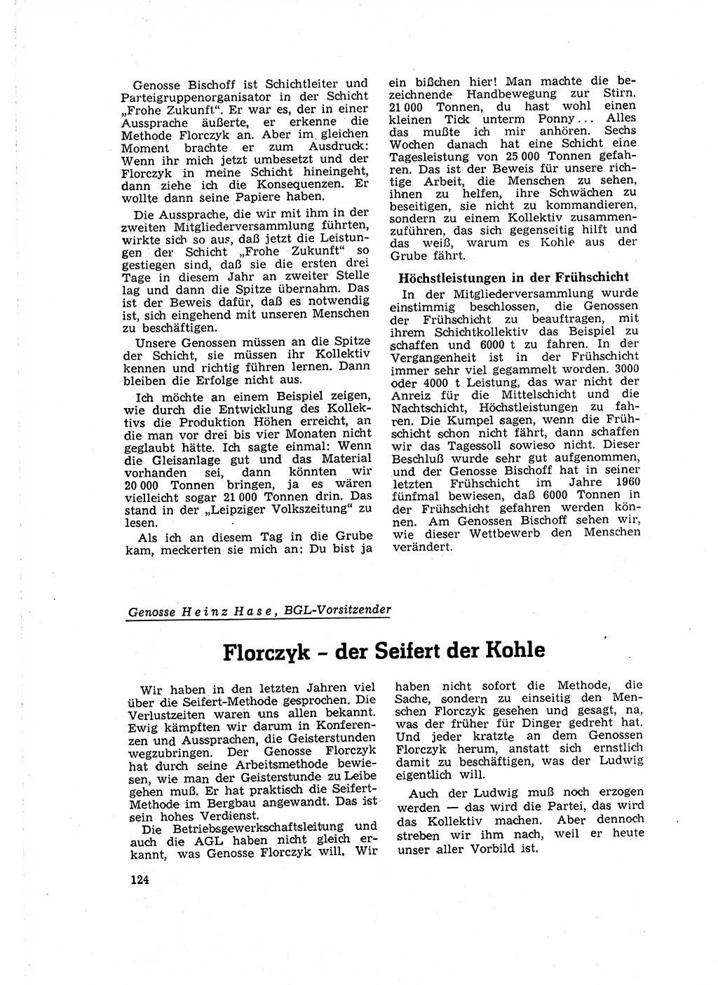 Neuer Weg (NW), Organ des Zentralkomitees (ZK) der SED (Sozialistische Einheitspartei Deutschlands) für Fragen des Parteilebens, 16. Jahrgang [Deutsche Demokratische Republik (DDR)] 1961, Seite 124 (NW ZK SED DDR 1961, S. 124)