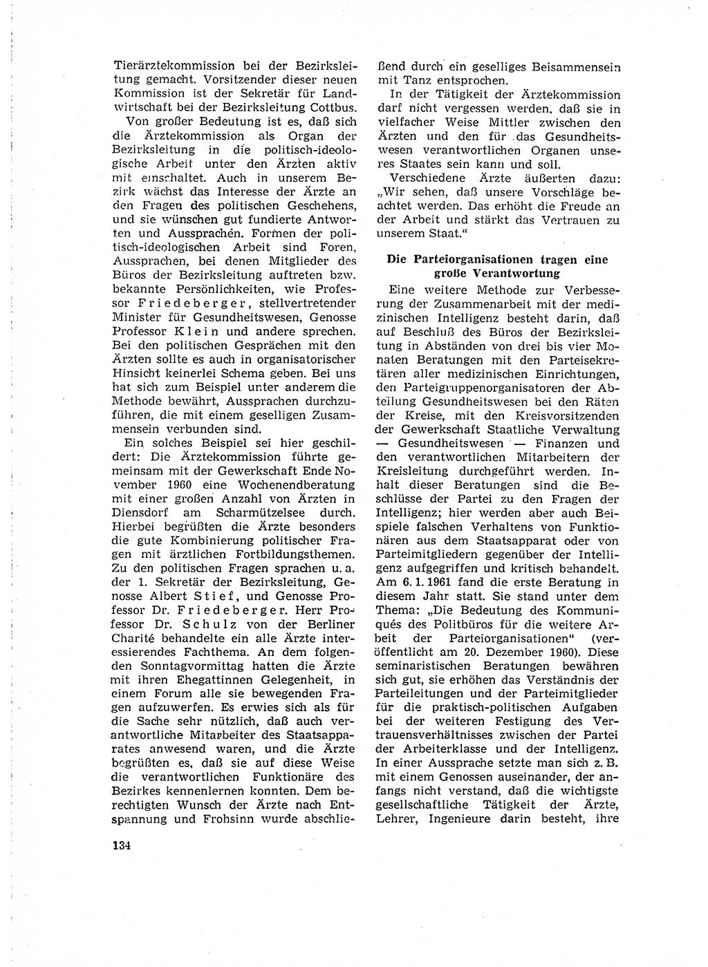 Neuer Weg (NW), Organ des Zentralkomitees (ZK) der SED (Sozialistische Einheitspartei Deutschlands) für Fragen des Parteilebens, 16. Jahrgang [Deutsche Demokratische Republik (DDR)] 1961, Seite 134 (NW ZK SED DDR 1961, S. 134)