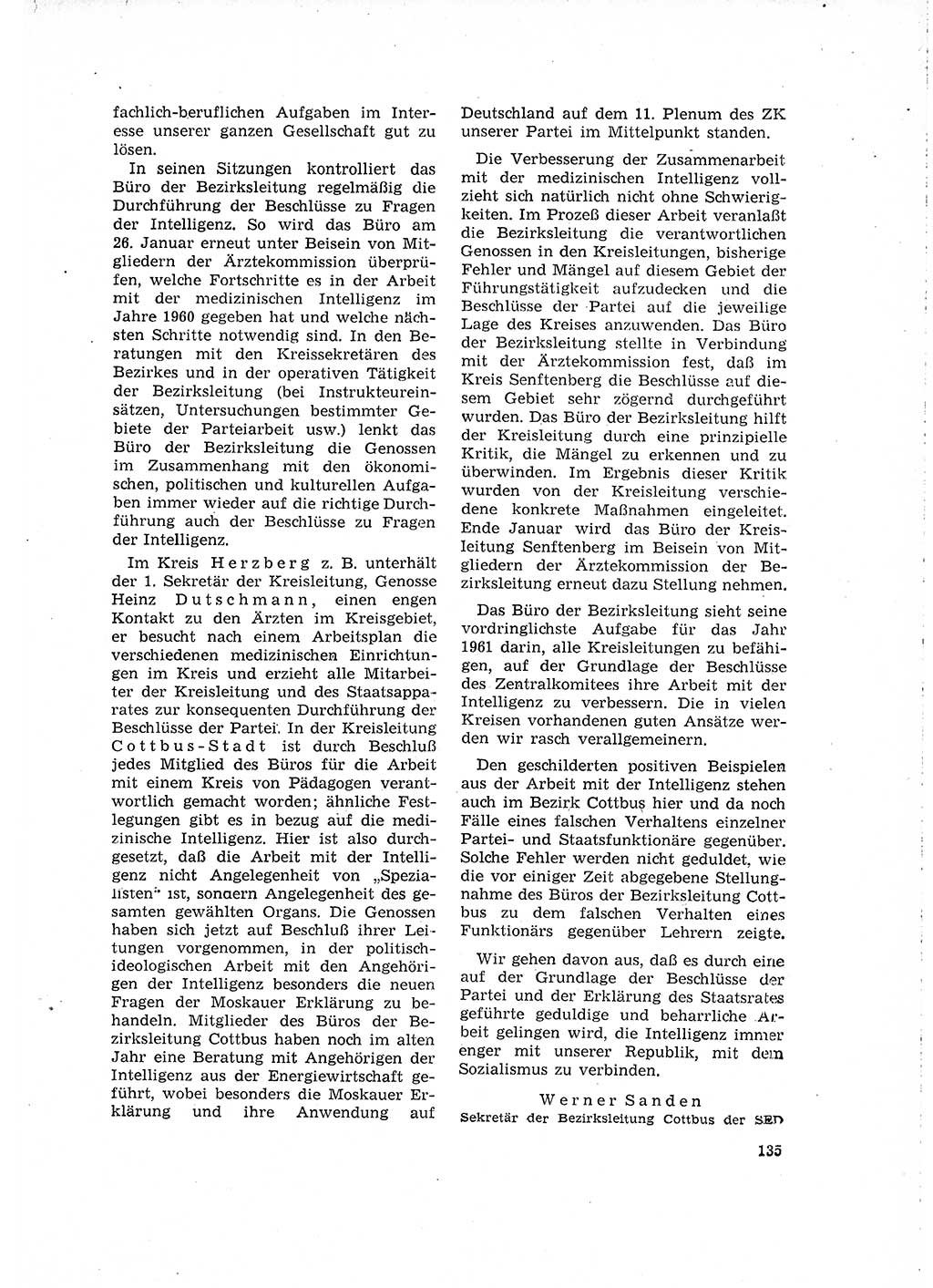 Neuer Weg (NW), Organ des Zentralkomitees (ZK) der SED (Sozialistische Einheitspartei Deutschlands) für Fragen des Parteilebens, 16. Jahrgang [Deutsche Demokratische Republik (DDR)] 1961, Seite 135 (NW ZK SED DDR 1961, S. 135)