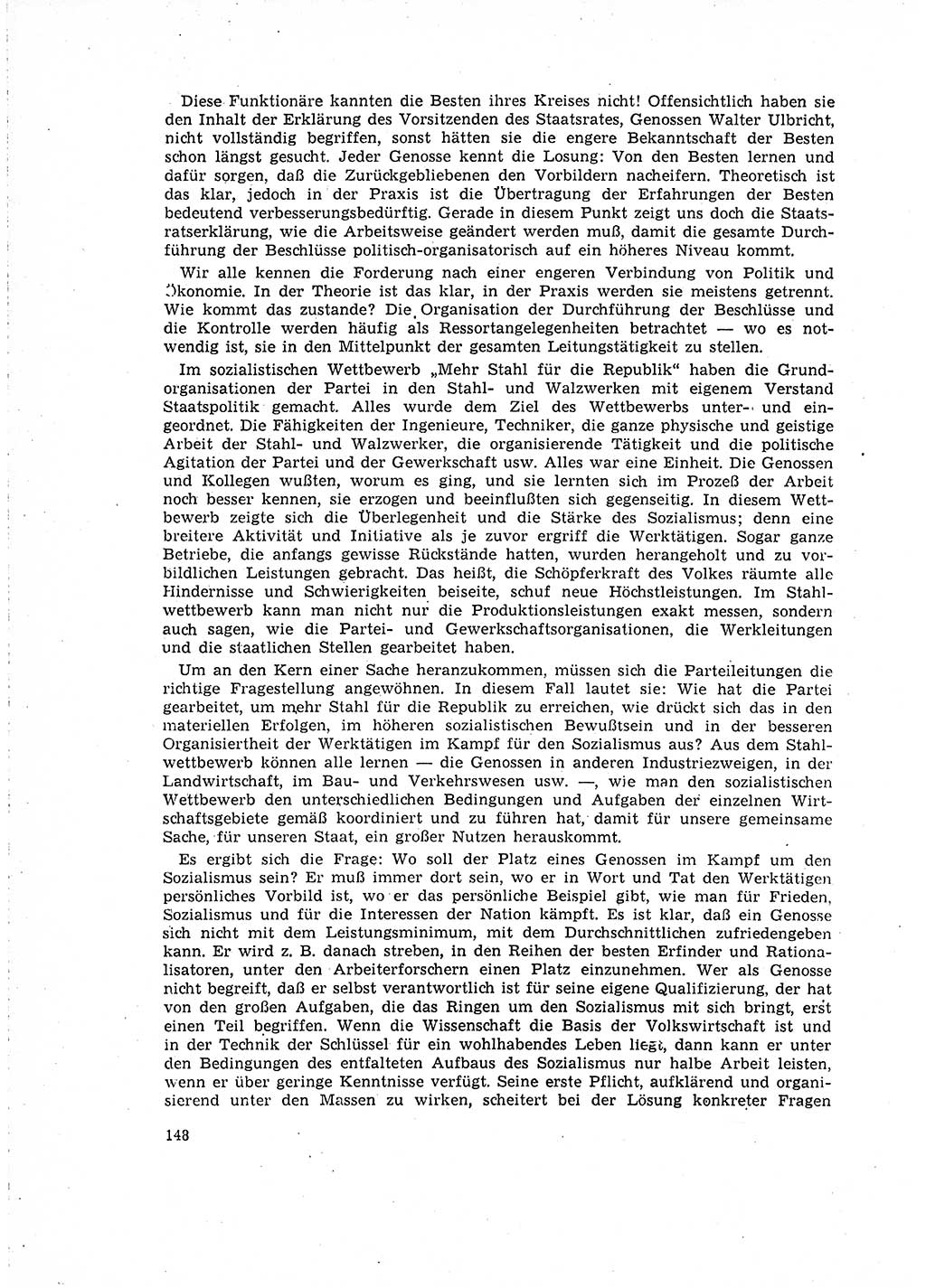Neuer Weg (NW), Organ des Zentralkomitees (ZK) der SED (Sozialistische Einheitspartei Deutschlands) für Fragen des Parteilebens, 16. Jahrgang [Deutsche Demokratische Republik (DDR)] 1961, Seite 148 (NW ZK SED DDR 1961, S. 148)