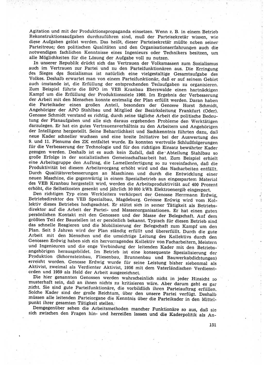 Neuer Weg (NW), Organ des Zentralkomitees (ZK) der SED (Sozialistische Einheitspartei Deutschlands) für Fragen des Parteilebens, 16. Jahrgang [Deutsche Demokratische Republik (DDR)] 1961, Seite 151 (NW ZK SED DDR 1961, S. 151)
