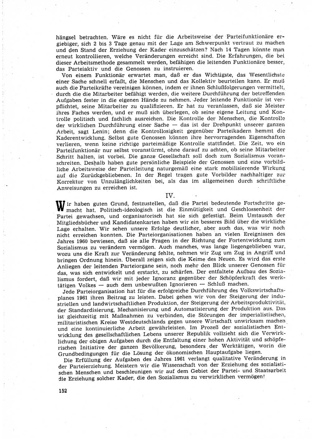 Neuer Weg (NW), Organ des Zentralkomitees (ZK) der SED (Sozialistische Einheitspartei Deutschlands) für Fragen des Parteilebens, 16. Jahrgang [Deutsche Demokratische Republik (DDR)] 1961, Seite 152 (NW ZK SED DDR 1961, S. 152)