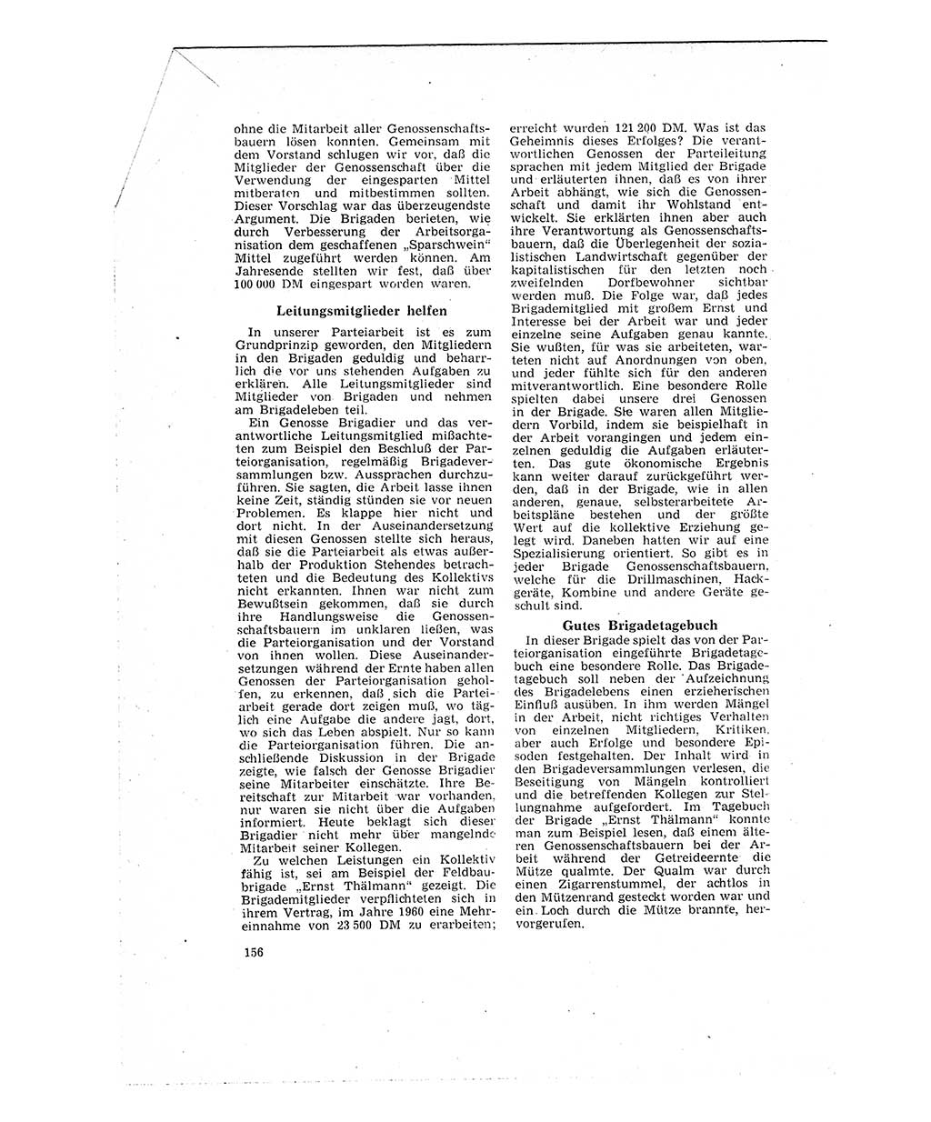Neuer Weg (NW), Organ des Zentralkomitees (ZK) der SED (Sozialistische Einheitspartei Deutschlands) für Fragen des Parteilebens, 16. Jahrgang [Deutsche Demokratische Republik (DDR)] 1961, Seite 156 (NW ZK SED DDR 1961, S. 156)
