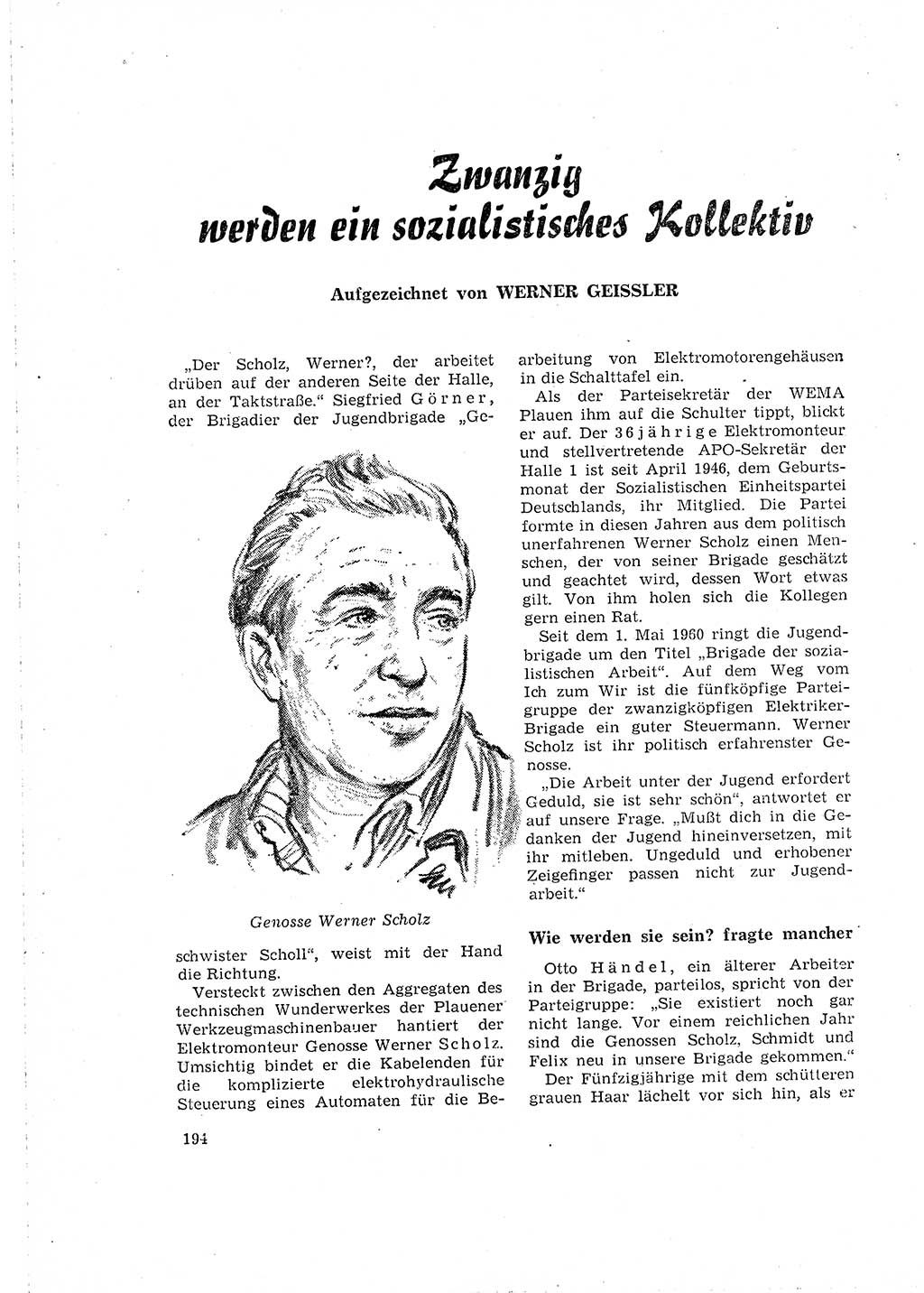 Neuer Weg (NW), Organ des Zentralkomitees (ZK) der SED (Sozialistische Einheitspartei Deutschlands) für Fragen des Parteilebens, 16. Jahrgang [Deutsche Demokratische Republik (DDR)] 1961, Seite 194 (NW ZK SED DDR 1961, S. 194)