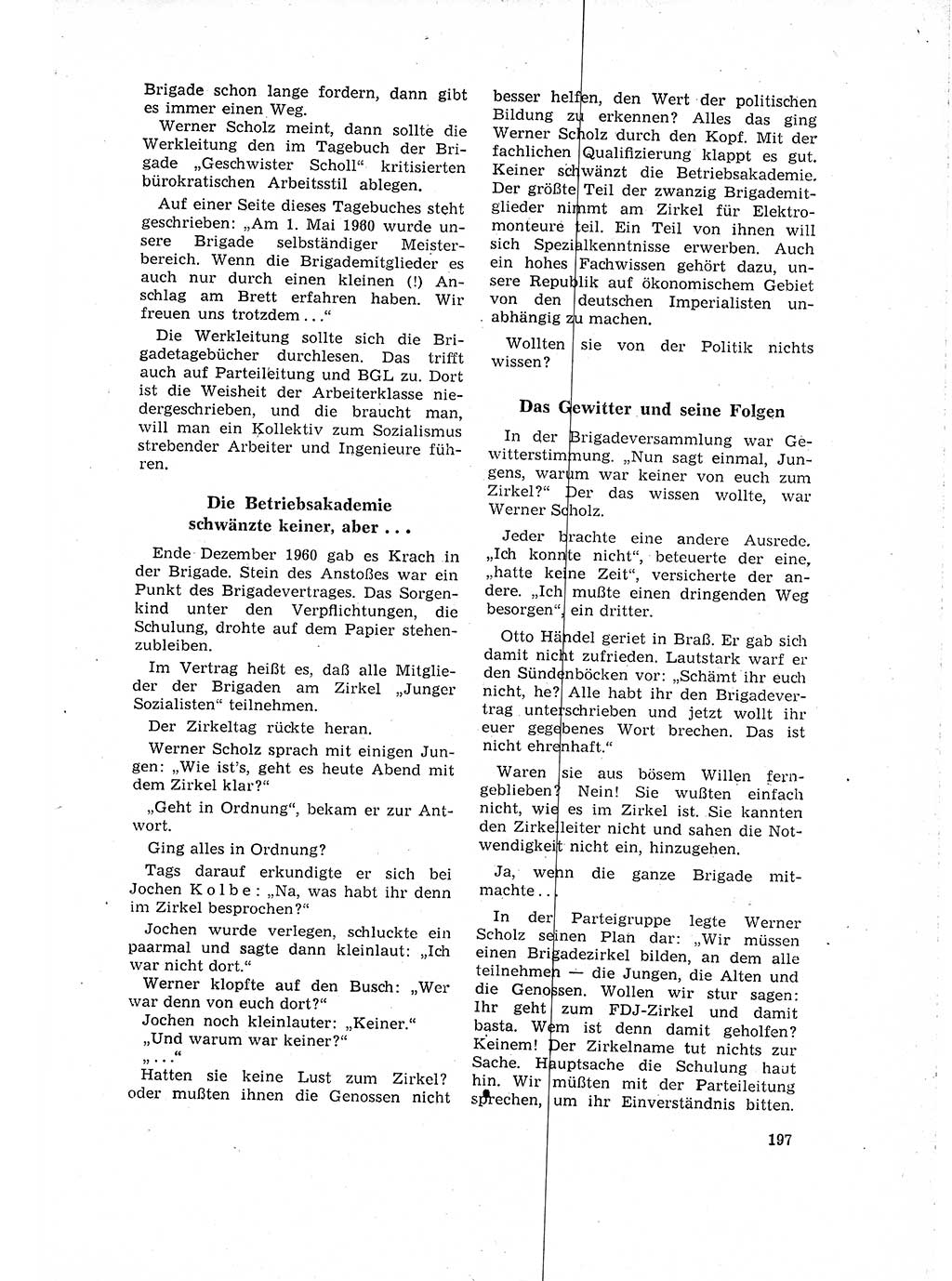 Neuer Weg (NW), Organ des Zentralkomitees (ZK) der SED (Sozialistische Einheitspartei Deutschlands) für Fragen des Parteilebens, 16. Jahrgang [Deutsche Demokratische Republik (DDR)] 1961, Seite 197 (NW ZK SED DDR 1961, S. 197)