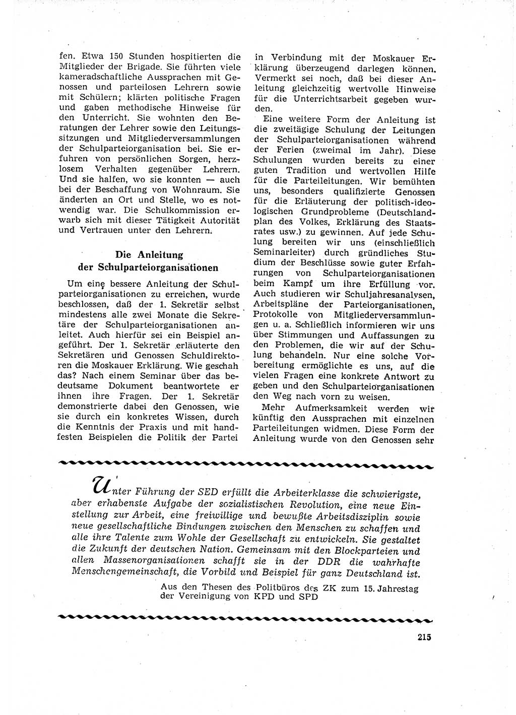 Neuer Weg (NW), Organ des Zentralkomitees (ZK) der SED (Sozialistische Einheitspartei Deutschlands) für Fragen des Parteilebens, 16. Jahrgang [Deutsche Demokratische Republik (DDR)] 1961, Seite 215 (NW ZK SED DDR 1961, S. 215)