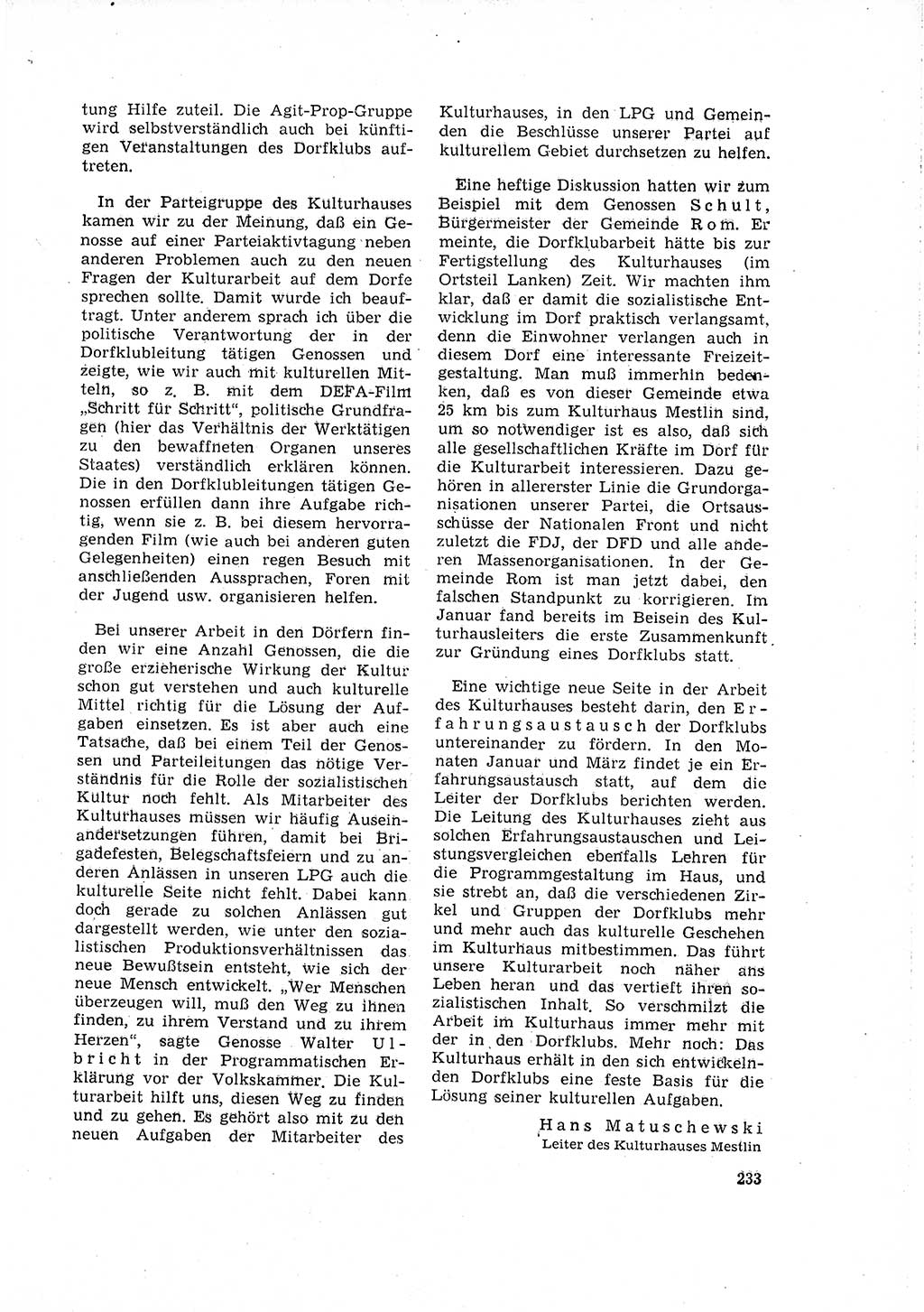 Neuer Weg (NW), Organ des Zentralkomitees (ZK) der SED (Sozialistische Einheitspartei Deutschlands) für Fragen des Parteilebens, 16. Jahrgang [Deutsche Demokratische Republik (DDR)] 1961, Seite 233 (NW ZK SED DDR 1961, S. 233)