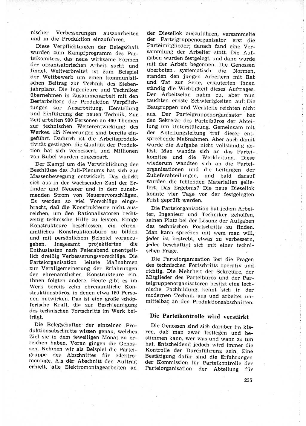 Neuer Weg (NW), Organ des Zentralkomitees (ZK) der SED (Sozialistische Einheitspartei Deutschlands) für Fragen des Parteilebens, 16. Jahrgang [Deutsche Demokratische Republik (DDR)] 1961, Seite 235 (NW ZK SED DDR 1961, S. 235)