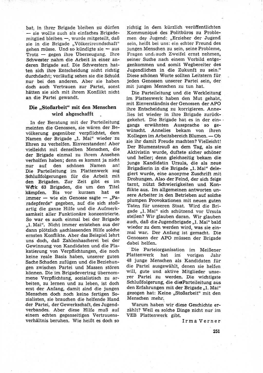 Neuer Weg (NW), Organ des Zentralkomitees (ZK) der SED (Sozialistische Einheitspartei Deutschlands) für Fragen des Parteilebens, 16. Jahrgang [Deutsche Demokratische Republik (DDR)] 1961, Seite 251 (NW ZK SED DDR 1961, S. 251)