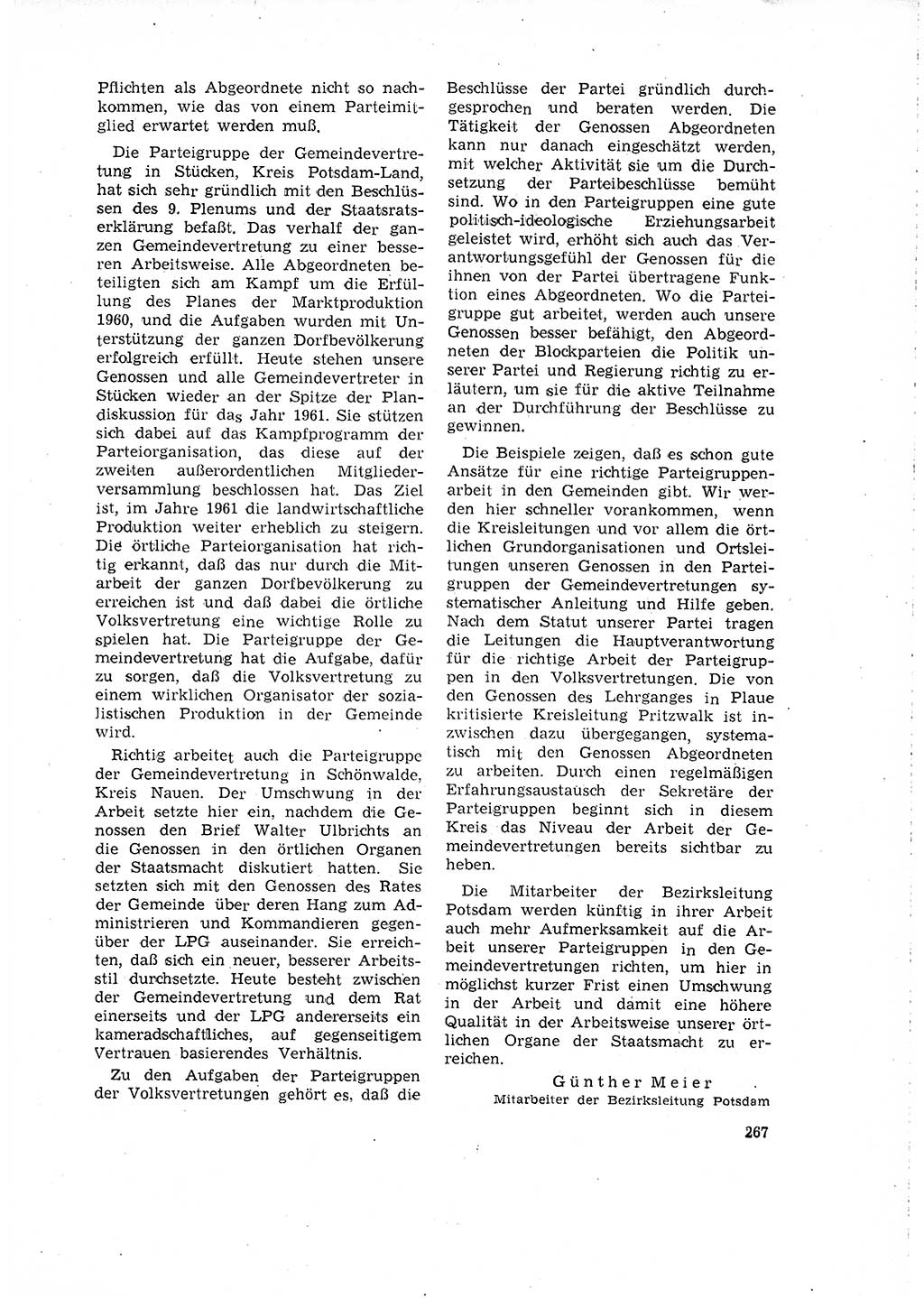 Neuer Weg (NW), Organ des Zentralkomitees (ZK) der SED (Sozialistische Einheitspartei Deutschlands) für Fragen des Parteilebens, 16. Jahrgang [Deutsche Demokratische Republik (DDR)] 1961, Seite 267 (NW ZK SED DDR 1961, S. 267)