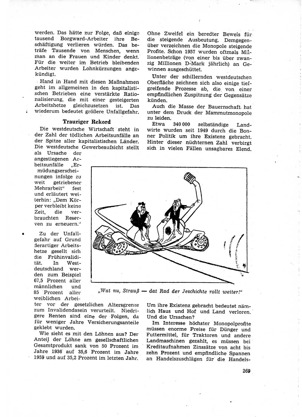 Neuer Weg (NW), Organ des Zentralkomitees (ZK) der SED (Sozialistische Einheitspartei Deutschlands) für Fragen des Parteilebens, 16. Jahrgang [Deutsche Demokratische Republik (DDR)] 1961, Seite 269 (NW ZK SED DDR 1961, S. 269)