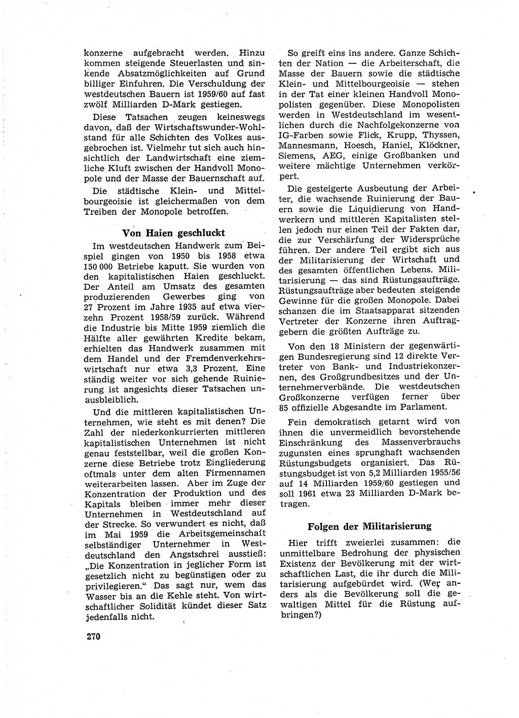 Neuer Weg (NW), Organ des Zentralkomitees (ZK) der SED (Sozialistische Einheitspartei Deutschlands) für Fragen des Parteilebens, 16. Jahrgang [Deutsche Demokratische Republik (DDR)] 1961, Seite 270 (NW ZK SED DDR 1961, S. 270)