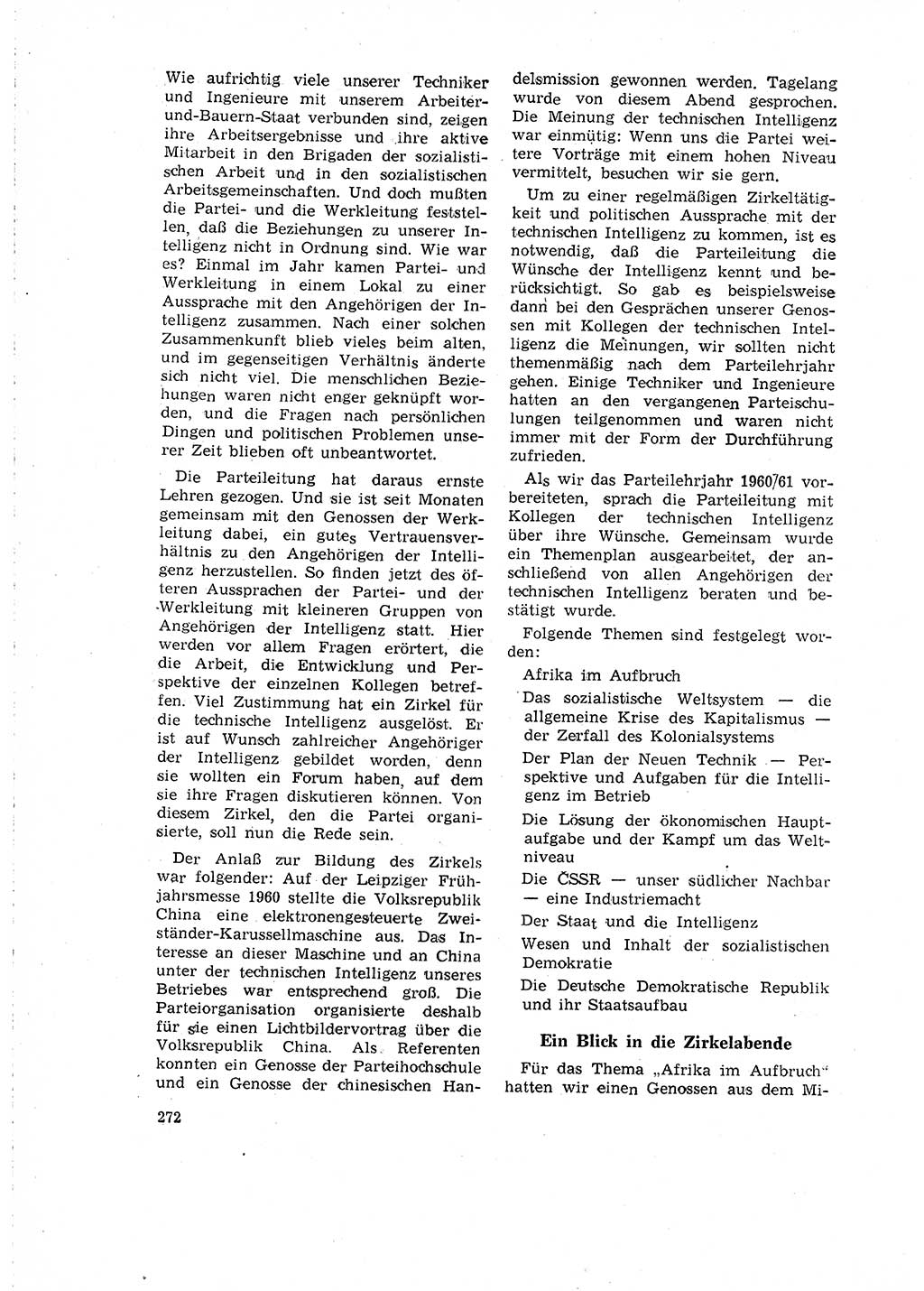 Neuer Weg (NW), Organ des Zentralkomitees (ZK) der SED (Sozialistische Einheitspartei Deutschlands) für Fragen des Parteilebens, 16. Jahrgang [Deutsche Demokratische Republik (DDR)] 1961, Seite 272 (NW ZK SED DDR 1961, S. 272)