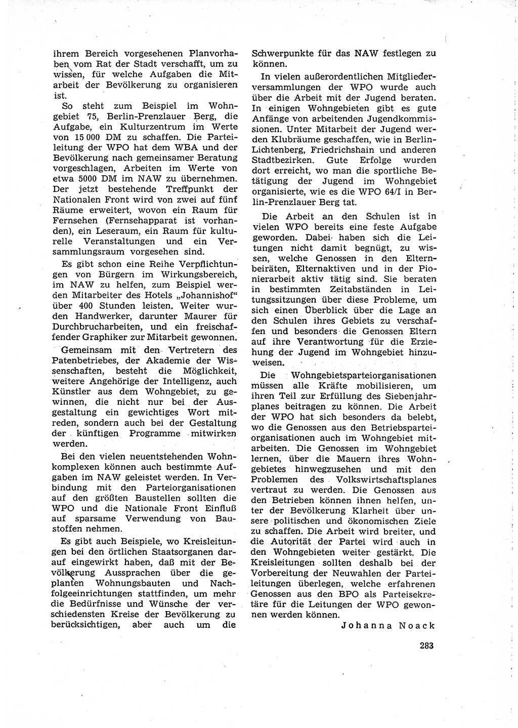 Neuer Weg (NW), Organ des Zentralkomitees (ZK) der SED (Sozialistische Einheitspartei Deutschlands) für Fragen des Parteilebens, 16. Jahrgang [Deutsche Demokratische Republik (DDR)] 1961, Seite 283 (NW ZK SED DDR 1961, S. 283)