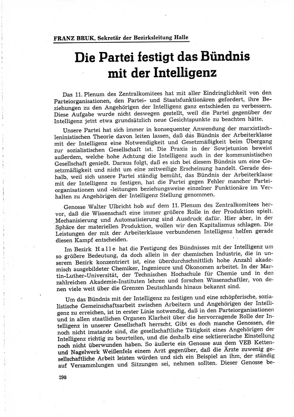 Neuer Weg (NW), Organ des Zentralkomitees (ZK) der SED (Sozialistische Einheitspartei Deutschlands) für Fragen des Parteilebens, 16. Jahrgang [Deutsche Demokratische Republik (DDR)] 1961, Seite 290 (NW ZK SED DDR 1961, S. 290)