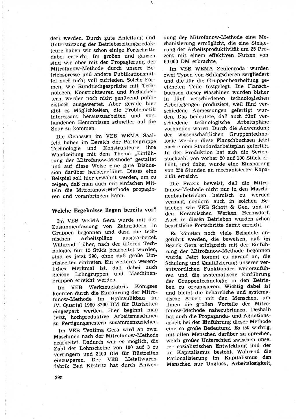 Neuer Weg (NW), Organ des Zentralkomitees (ZK) der SED (Sozialistische Einheitspartei Deutschlands) für Fragen des Parteilebens, 16. Jahrgang [Deutsche Demokratische Republik (DDR)] 1961, Seite 298 (NW ZK SED DDR 1961, S. 298)