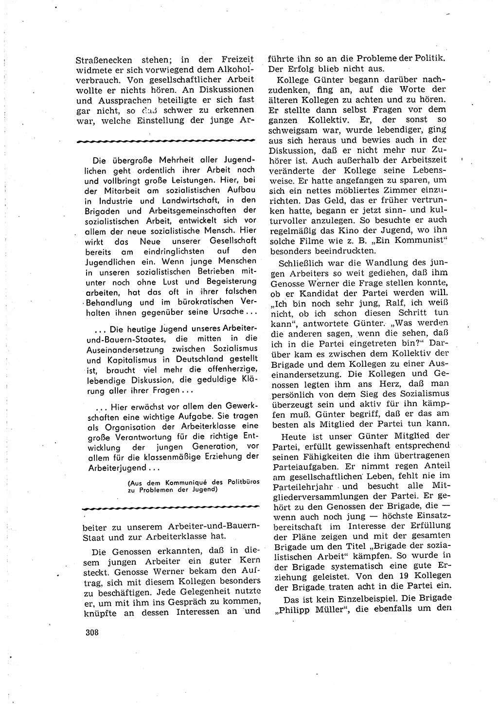 Neuer Weg (NW), Organ des Zentralkomitees (ZK) der SED (Sozialistische Einheitspartei Deutschlands) für Fragen des Parteilebens, 16. Jahrgang [Deutsche Demokratische Republik (DDR)] 1961, Seite 308 (NW ZK SED DDR 1961, S. 308)