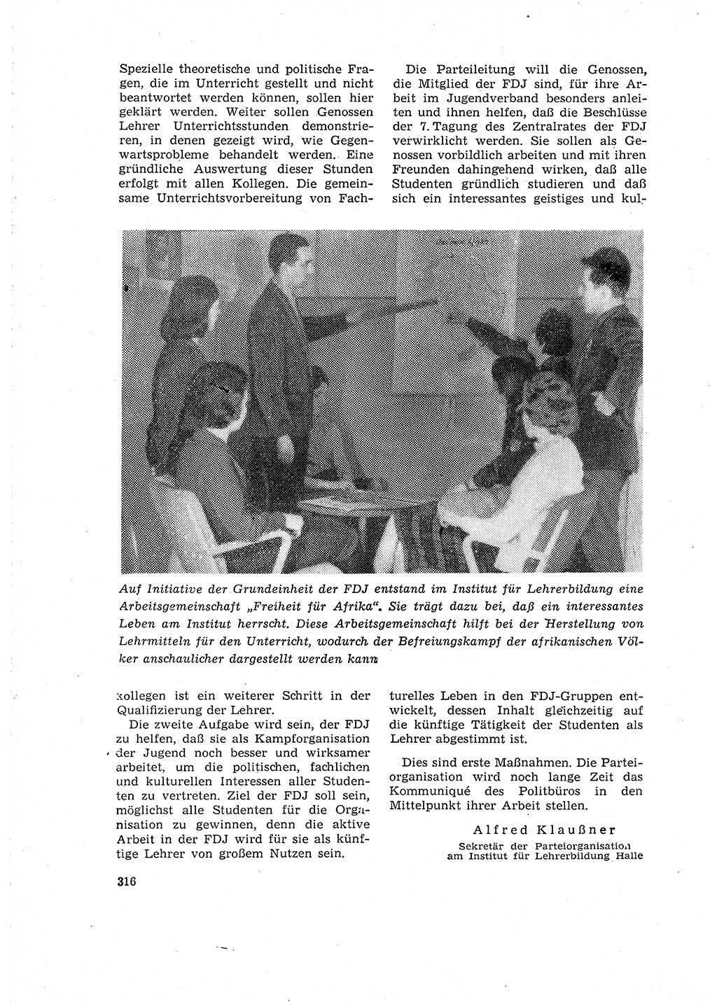 Neuer Weg (NW), Organ des Zentralkomitees (ZK) der SED (Sozialistische Einheitspartei Deutschlands) für Fragen des Parteilebens, 16. Jahrgang [Deutsche Demokratische Republik (DDR)] 1961, Seite 316 (NW ZK SED DDR 1961, S. 316)