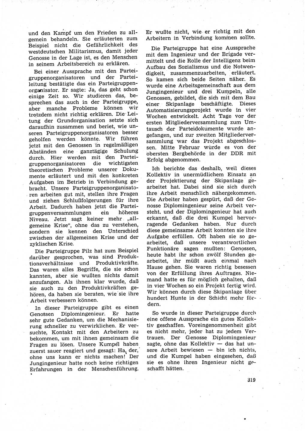 Neuer Weg (NW), Organ des Zentralkomitees (ZK) der SED (Sozialistische Einheitspartei Deutschlands) für Fragen des Parteilebens, 16. Jahrgang [Deutsche Demokratische Republik (DDR)] 1961, Seite 319 (NW ZK SED DDR 1961, S. 319)