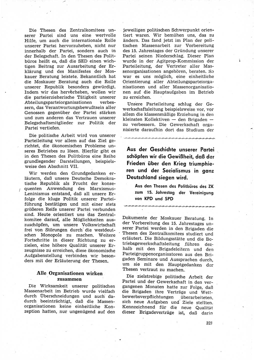 Neuer Weg (NW), Organ des Zentralkomitees (ZK) der SED (Sozialistische Einheitspartei Deutschlands) für Fragen des Parteilebens, 16. Jahrgang [Deutsche Demokratische Republik (DDR)] 1961, Seite 321 (NW ZK SED DDR 1961, S. 321)