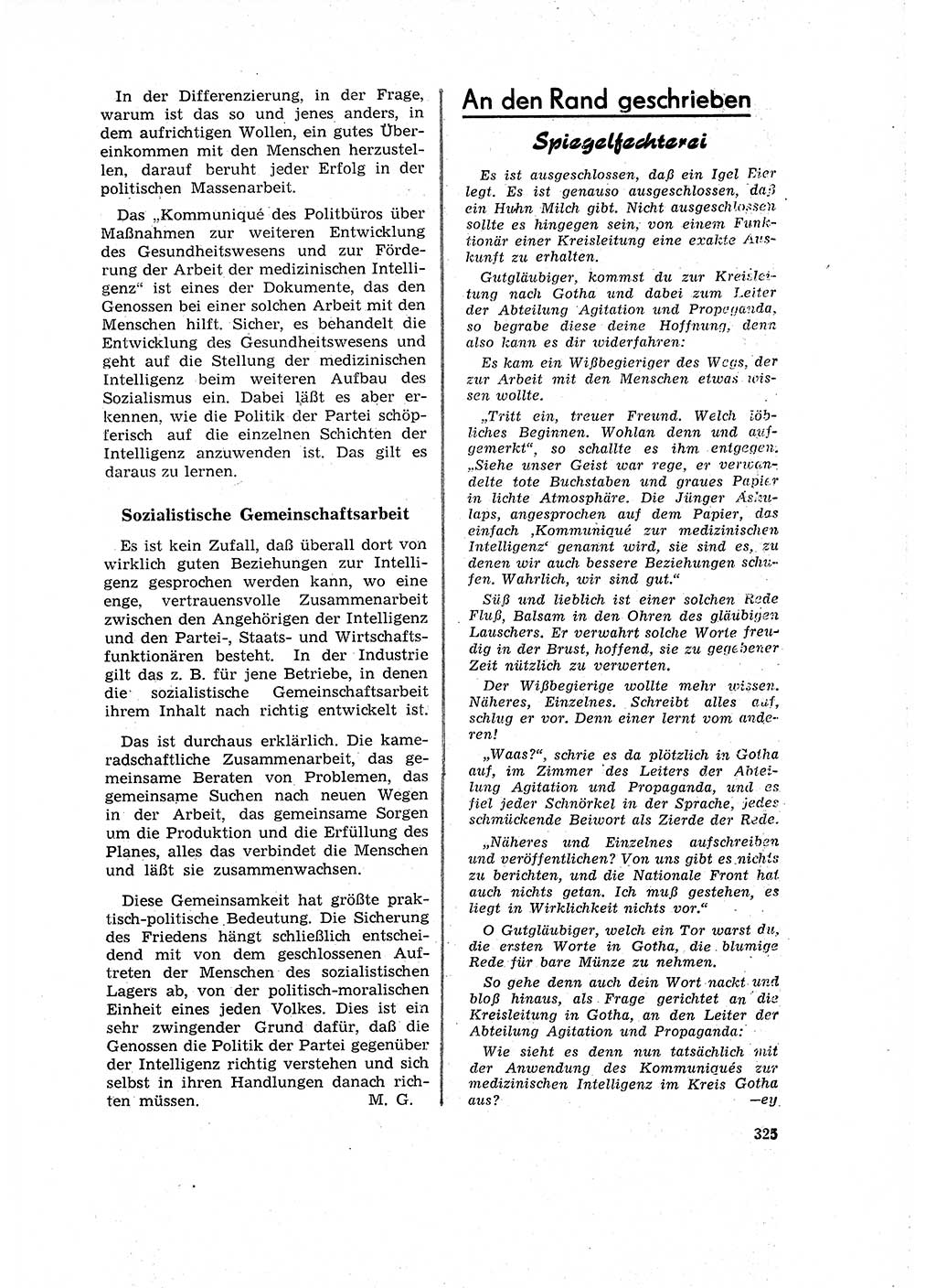 Neuer Weg (NW), Organ des Zentralkomitees (ZK) der SED (Sozialistische Einheitspartei Deutschlands) für Fragen des Parteilebens, 16. Jahrgang [Deutsche Demokratische Republik (DDR)] 1961, Seite 325 (NW ZK SED DDR 1961, S. 325)
