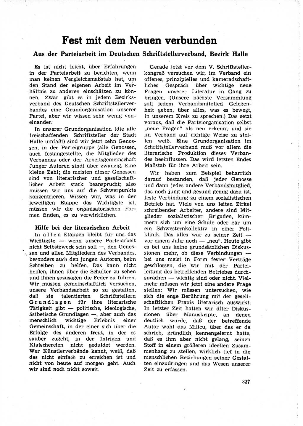 Neuer Weg (NW), Organ des Zentralkomitees (ZK) der SED (Sozialistische Einheitspartei Deutschlands) für Fragen des Parteilebens, 16. Jahrgang [Deutsche Demokratische Republik (DDR)] 1961, Seite 327 (NW ZK SED DDR 1961, S. 327)