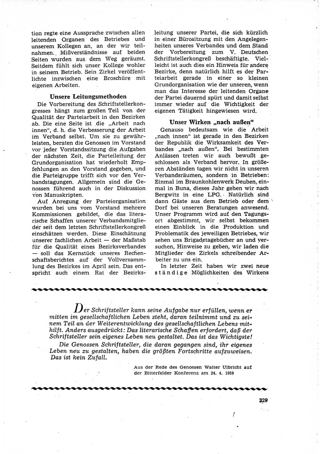 Neuer Weg (NW), Organ des Zentralkomitees (ZK) der SED (Sozialistische Einheitspartei Deutschlands) für Fragen des Parteilebens, 16. Jahrgang [Deutsche Demokratische Republik (DDR)] 1961, Seite 329 (NW ZK SED DDR 1961, S. 329)