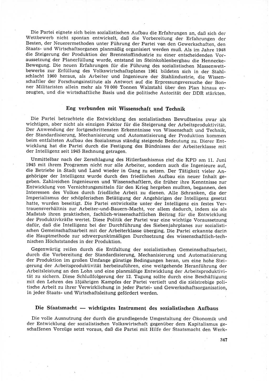 Neuer Weg (NW), Organ des Zentralkomitees (ZK) der SED (Sozialistische Einheitspartei Deutschlands) für Fragen des Parteilebens, 16. Jahrgang [Deutsche Demokratische Republik (DDR)] 1961, Seite 347 (NW ZK SED DDR 1961, S. 347)