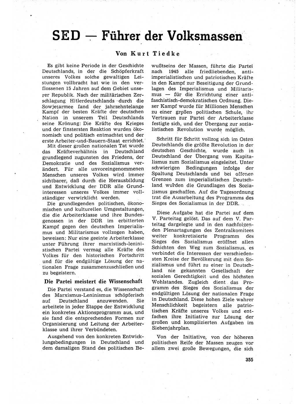 Neuer Weg (NW), Organ des Zentralkomitees (ZK) der SED (Sozialistische Einheitspartei Deutschlands) für Fragen des Parteilebens, 16. Jahrgang [Deutsche Demokratische Republik (DDR)] 1961, Seite 355 (NW ZK SED DDR 1961, S. 355)