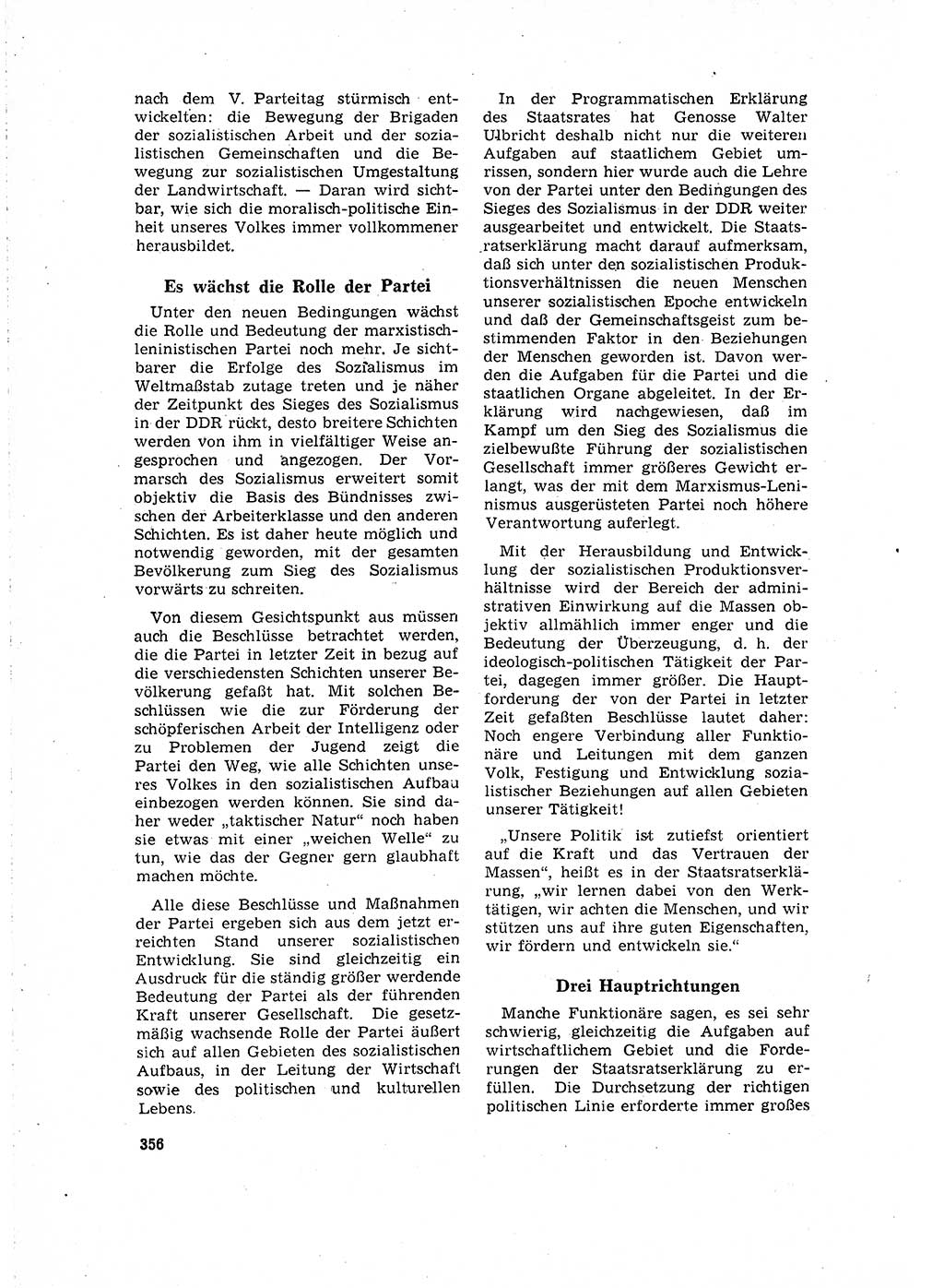 Neuer Weg (NW), Organ des Zentralkomitees (ZK) der SED (Sozialistische Einheitspartei Deutschlands) für Fragen des Parteilebens, 16. Jahrgang [Deutsche Demokratische Republik (DDR)] 1961, Seite 356 (NW ZK SED DDR 1961, S. 356)