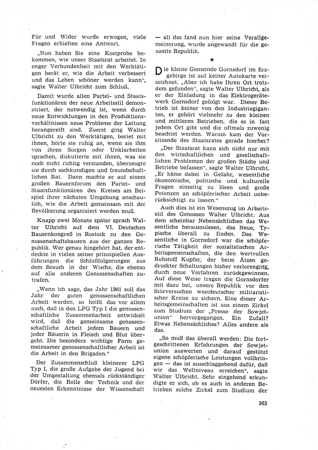 Neuer Weg (NW), Organ des Zentralkomitees (ZK) der SED (Sozialistische Einheitspartei Deutschlands) für Fragen des Parteilebens, 16. Jahrgang [Deutsche Demokratische Republik (DDR)] 1961, Seite 363 (NW ZK SED DDR 1961, S. 363)