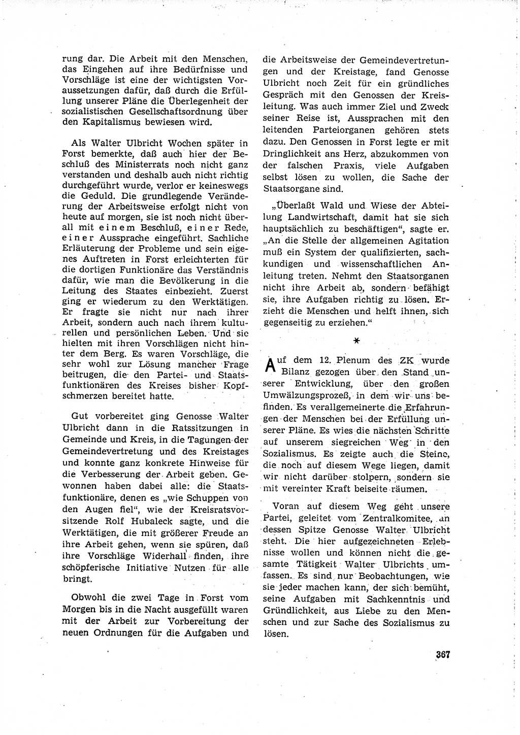 Neuer Weg (NW), Organ des Zentralkomitees (ZK) der SED (Sozialistische Einheitspartei Deutschlands) für Fragen des Parteilebens, 16. Jahrgang [Deutsche Demokratische Republik (DDR)] 1961, Seite 367 (NW ZK SED DDR 1961, S. 367)