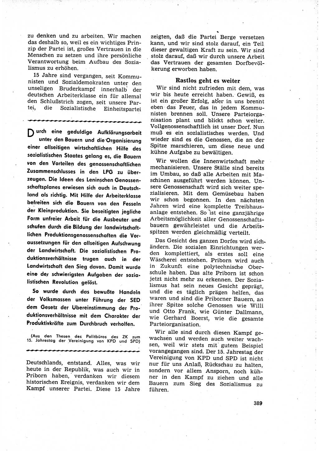 Neuer Weg (NW), Organ des Zentralkomitees (ZK) der SED (Sozialistische Einheitspartei Deutschlands) für Fragen des Parteilebens, 16. Jahrgang [Deutsche Demokratische Republik (DDR)] 1961, Seite 389 (NW ZK SED DDR 1961, S. 389)
