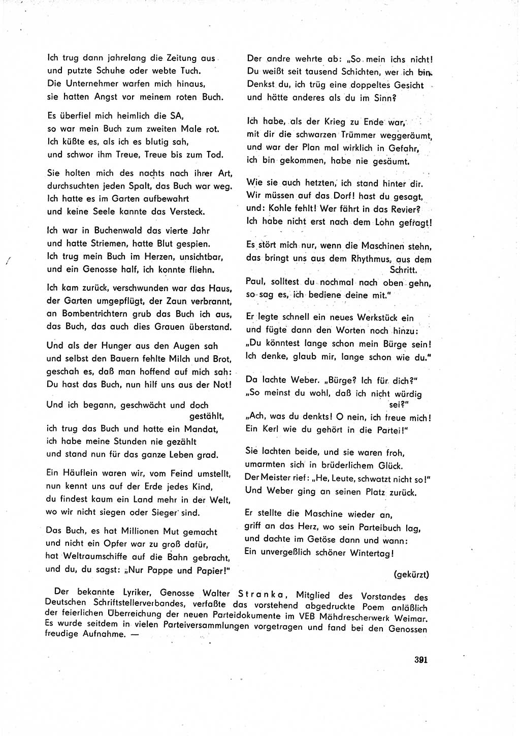 Neuer Weg (NW), Organ des Zentralkomitees (ZK) der SED (Sozialistische Einheitspartei Deutschlands) für Fragen des Parteilebens, 16. Jahrgang [Deutsche Demokratische Republik (DDR)] 1961, Seite 391 (NW ZK SED DDR 1961, S. 391)