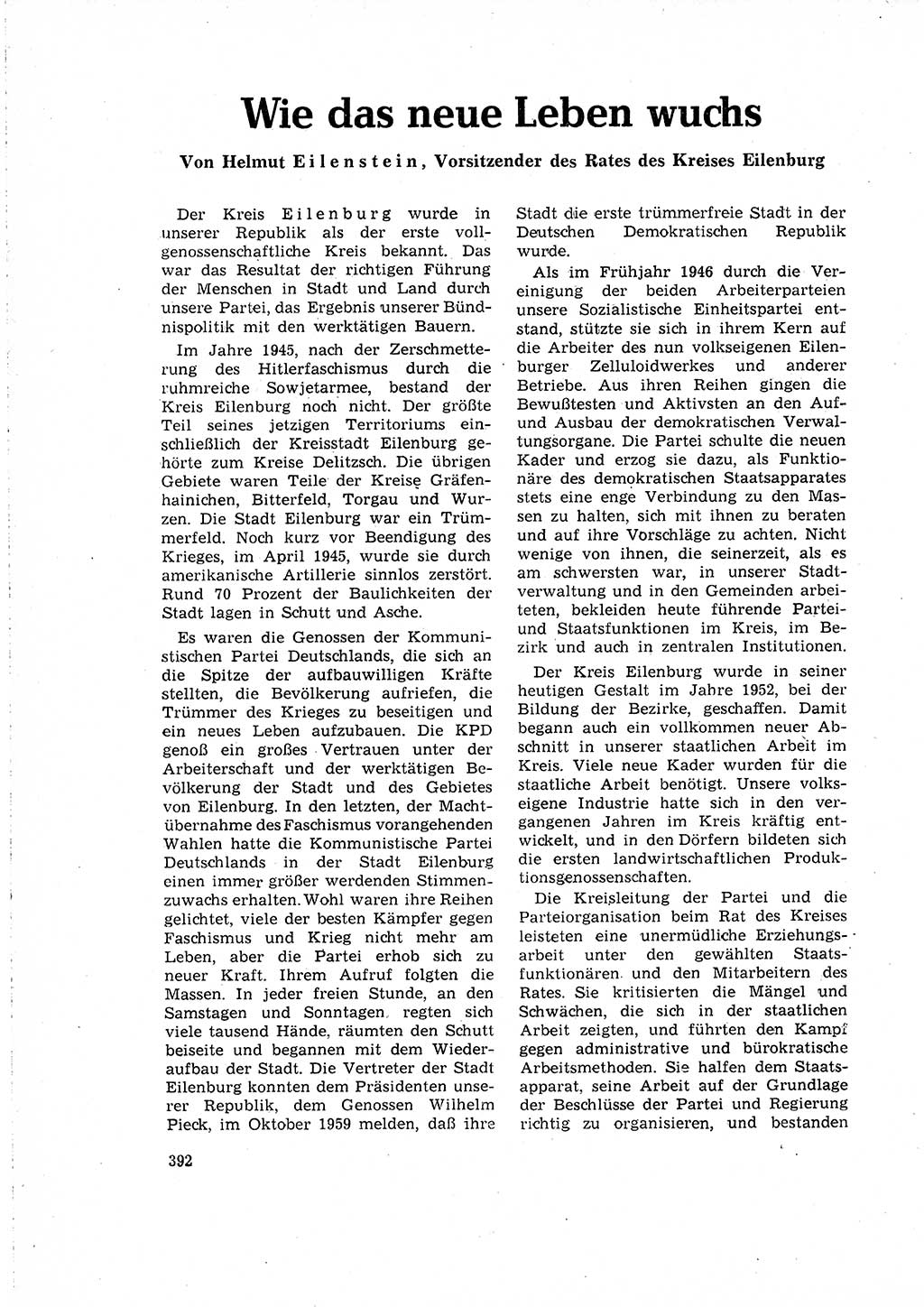Neuer Weg (NW), Organ des Zentralkomitees (ZK) der SED (Sozialistische Einheitspartei Deutschlands) für Fragen des Parteilebens, 16. Jahrgang [Deutsche Demokratische Republik (DDR)] 1961, Seite 392 (NW ZK SED DDR 1961, S. 392)