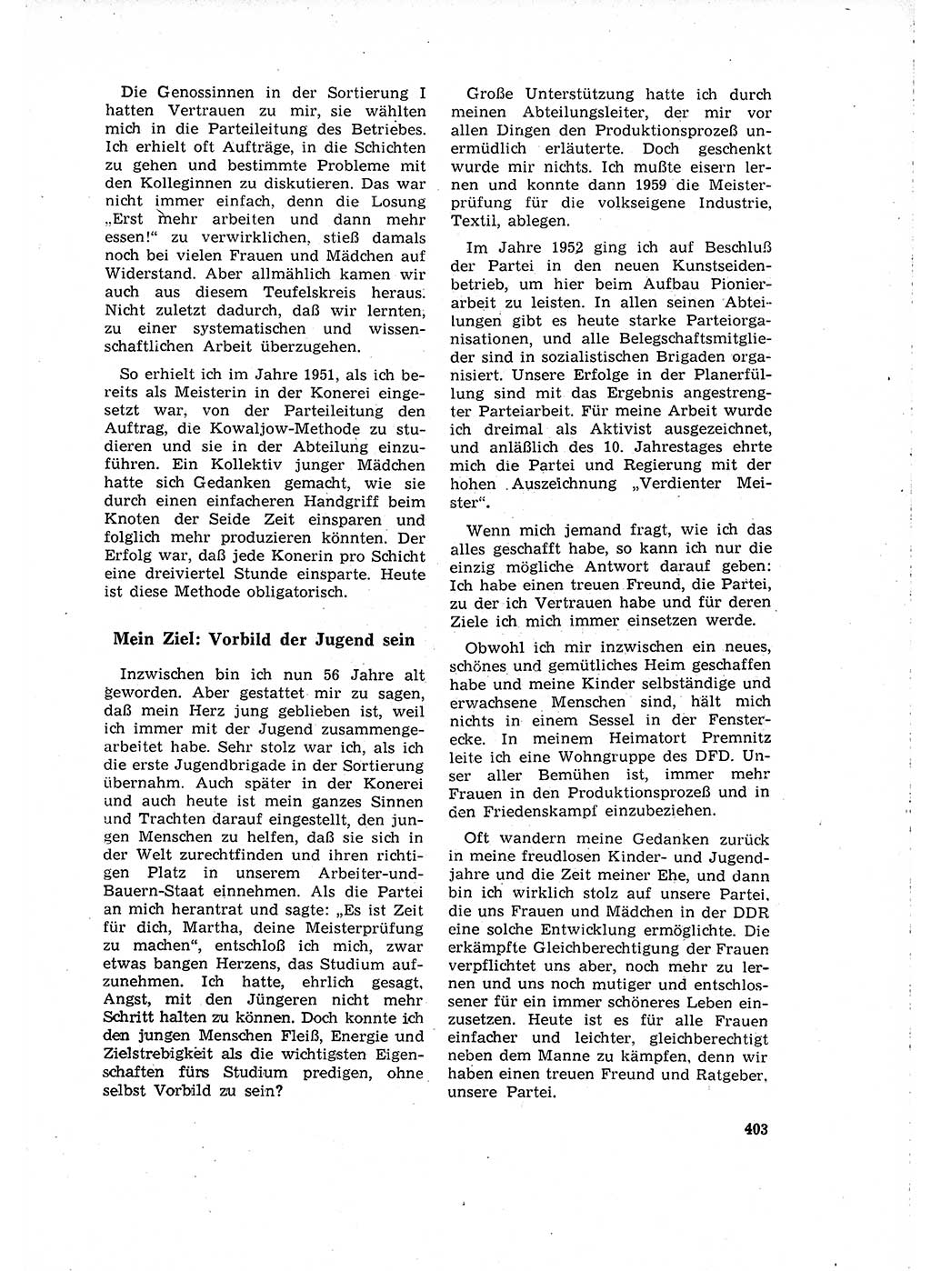 Neuer Weg (NW), Organ des Zentralkomitees (ZK) der SED (Sozialistische Einheitspartei Deutschlands) für Fragen des Parteilebens, 16. Jahrgang [Deutsche Demokratische Republik (DDR)] 1961, Seite 403 (NW ZK SED DDR 1961, S. 403)