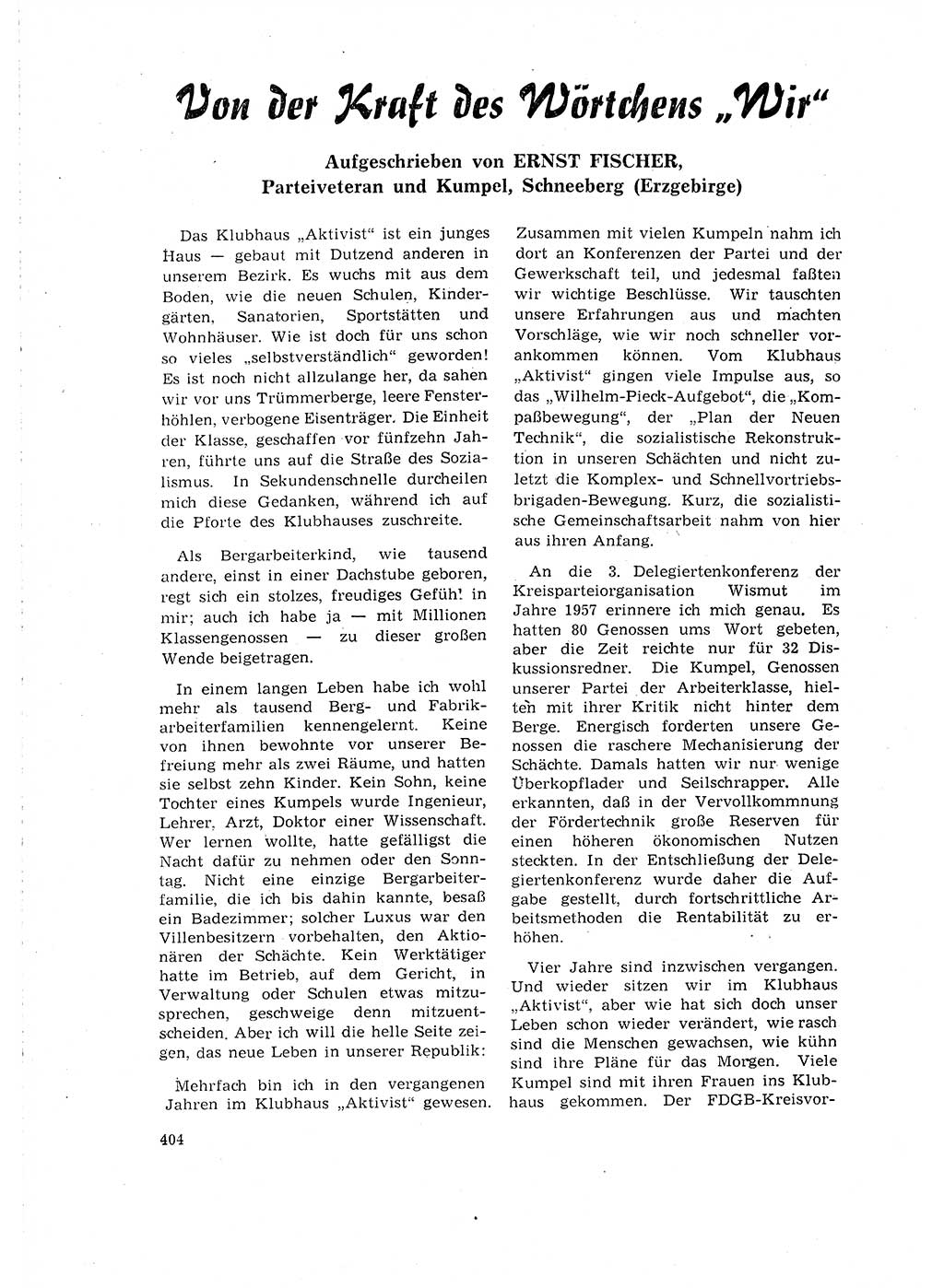 Neuer Weg (NW), Organ des Zentralkomitees (ZK) der SED (Sozialistische Einheitspartei Deutschlands) für Fragen des Parteilebens, 16. Jahrgang [Deutsche Demokratische Republik (DDR)] 1961, Seite 404 (NW ZK SED DDR 1961, S. 404)