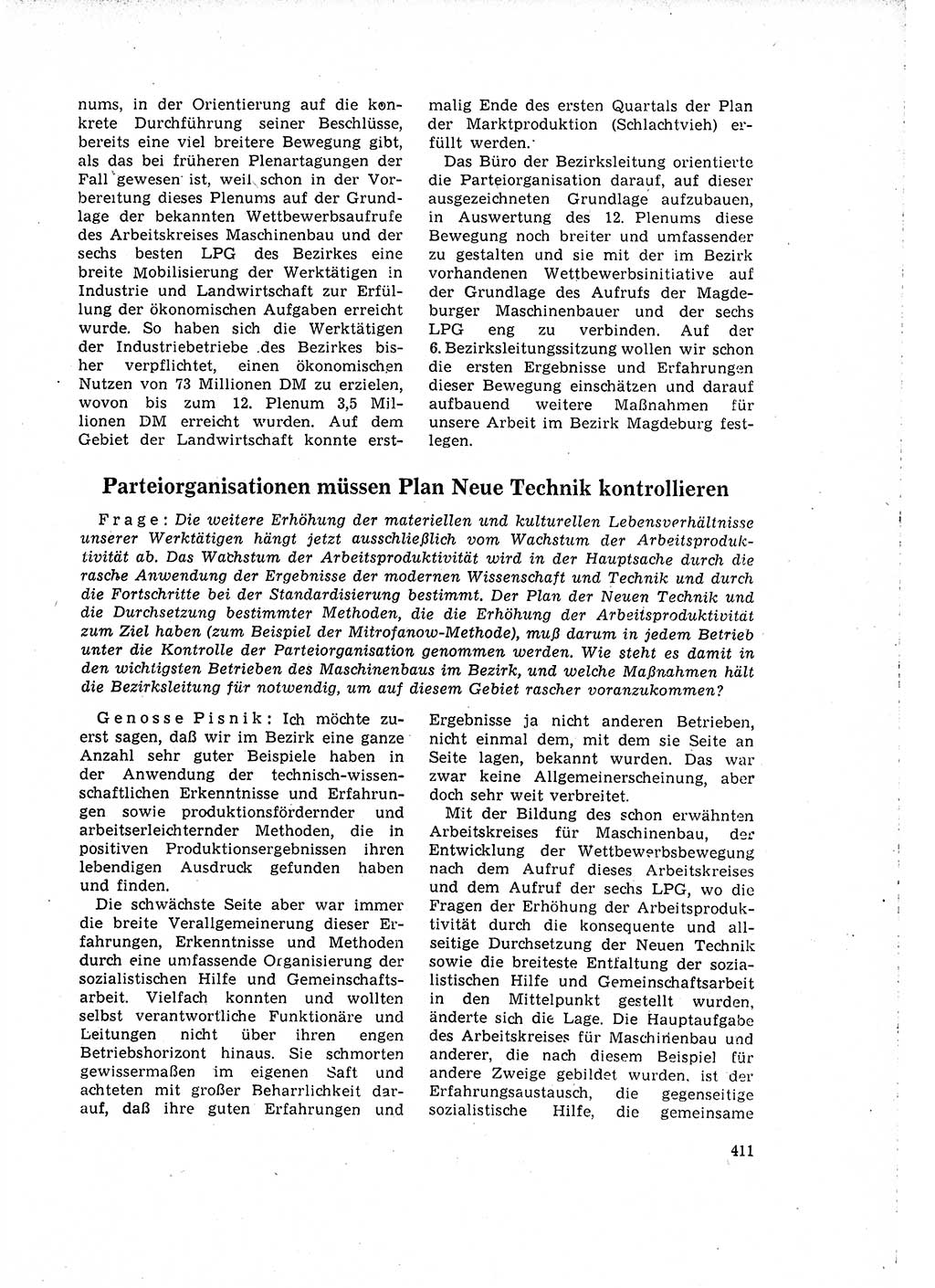 Neuer Weg (NW), Organ des Zentralkomitees (ZK) der SED (Sozialistische Einheitspartei Deutschlands) für Fragen des Parteilebens, 16. Jahrgang [Deutsche Demokratische Republik (DDR)] 1961, Seite 411 (NW ZK SED DDR 1961, S. 411)
