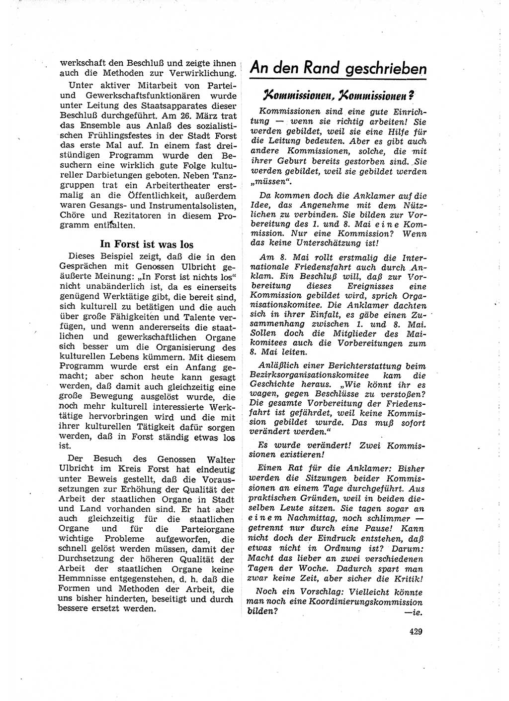 Neuer Weg (NW), Organ des Zentralkomitees (ZK) der SED (Sozialistische Einheitspartei Deutschlands) für Fragen des Parteilebens, 16. Jahrgang [Deutsche Demokratische Republik (DDR)] 1961, Seite 429 (NW ZK SED DDR 1961, S. 429)
