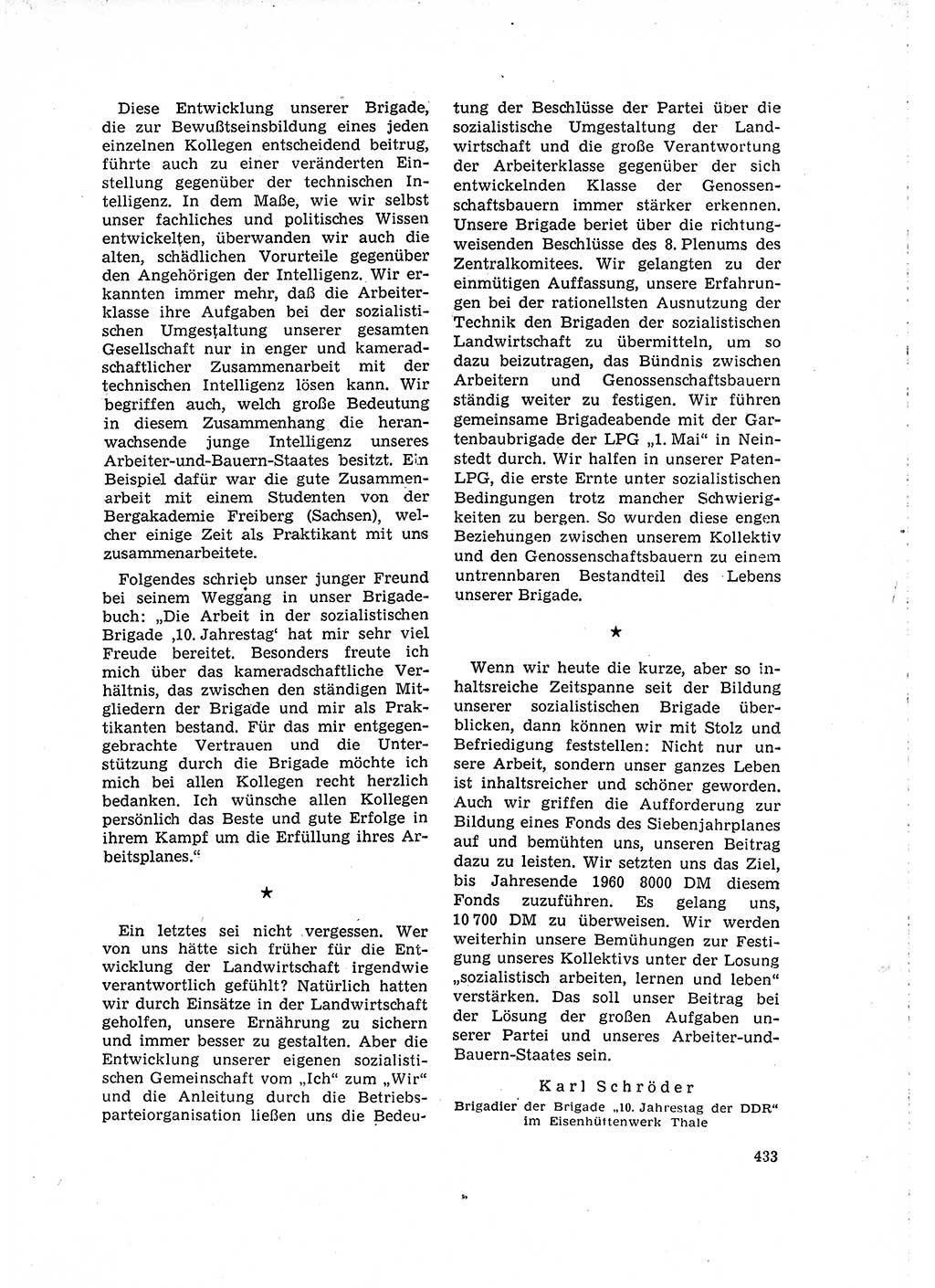 Neuer Weg (NW), Organ des Zentralkomitees (ZK) der SED (Sozialistische Einheitspartei Deutschlands) für Fragen des Parteilebens, 16. Jahrgang [Deutsche Demokratische Republik (DDR)] 1961, Seite 433 (NW ZK SED DDR 1961, S. 433)